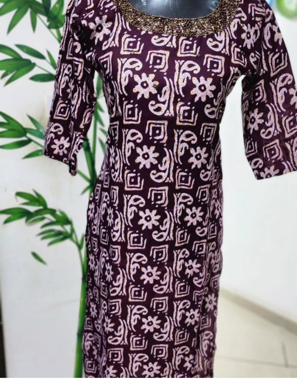 OS 39. Slitted Cotton mix kurthi.