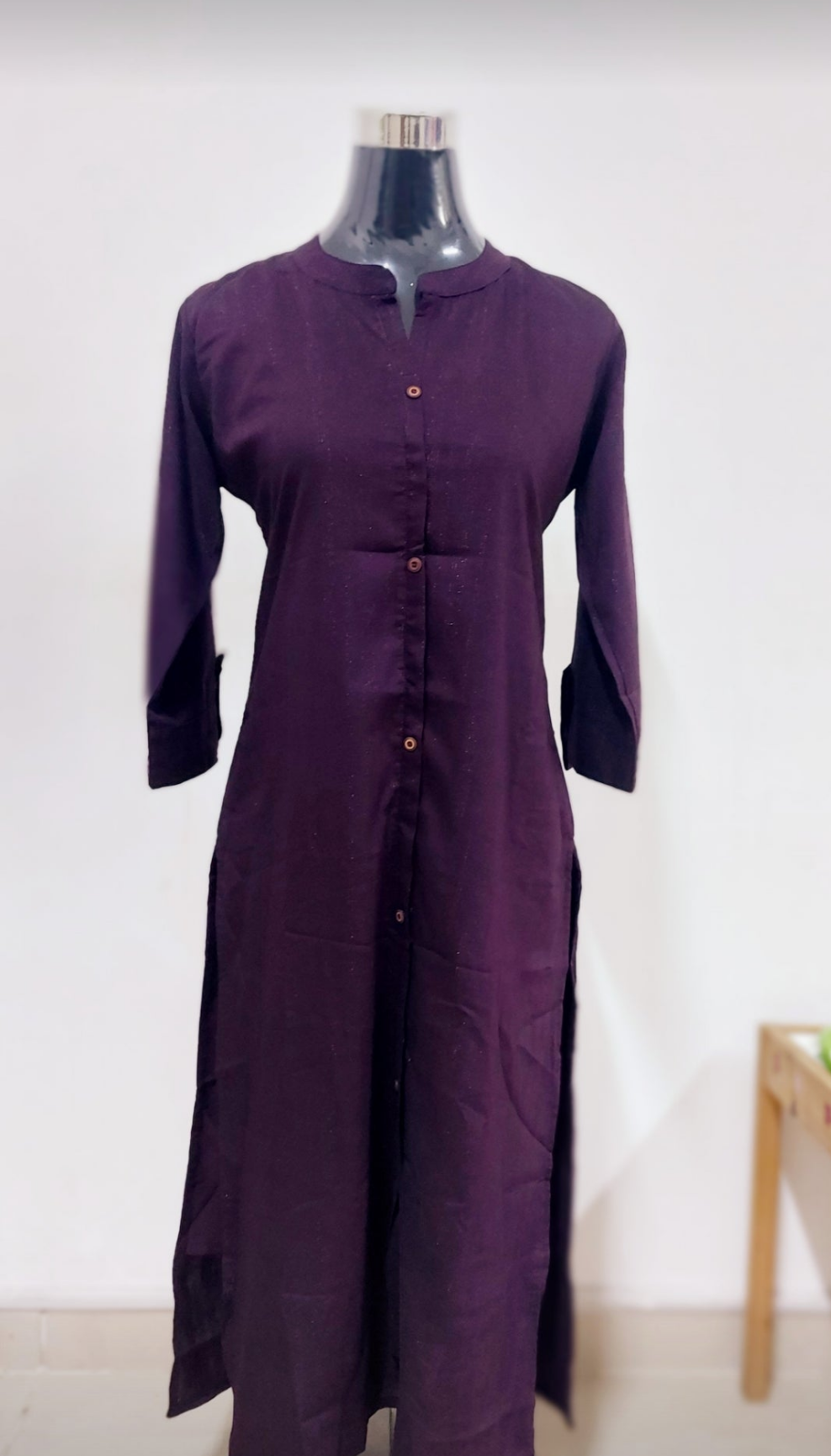 OS42. Shimmer Georgette Slitted Top.