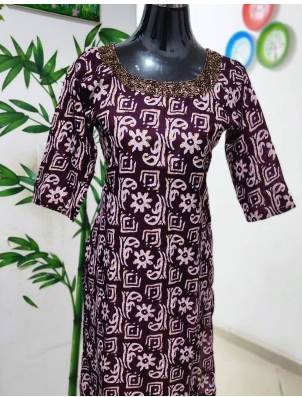OS 39. Slitted Cotton mix kurthi.