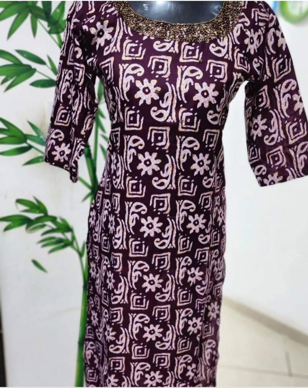OS 39. Slitted Cotton mix kurthi.
