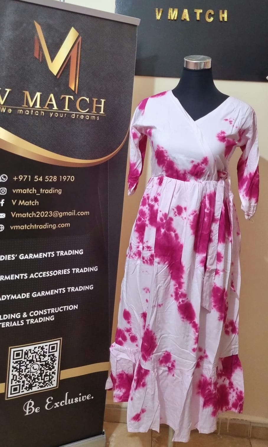 OS61 Budget friendly Rayon dress with overlapping neck pattern with side tie !!!!