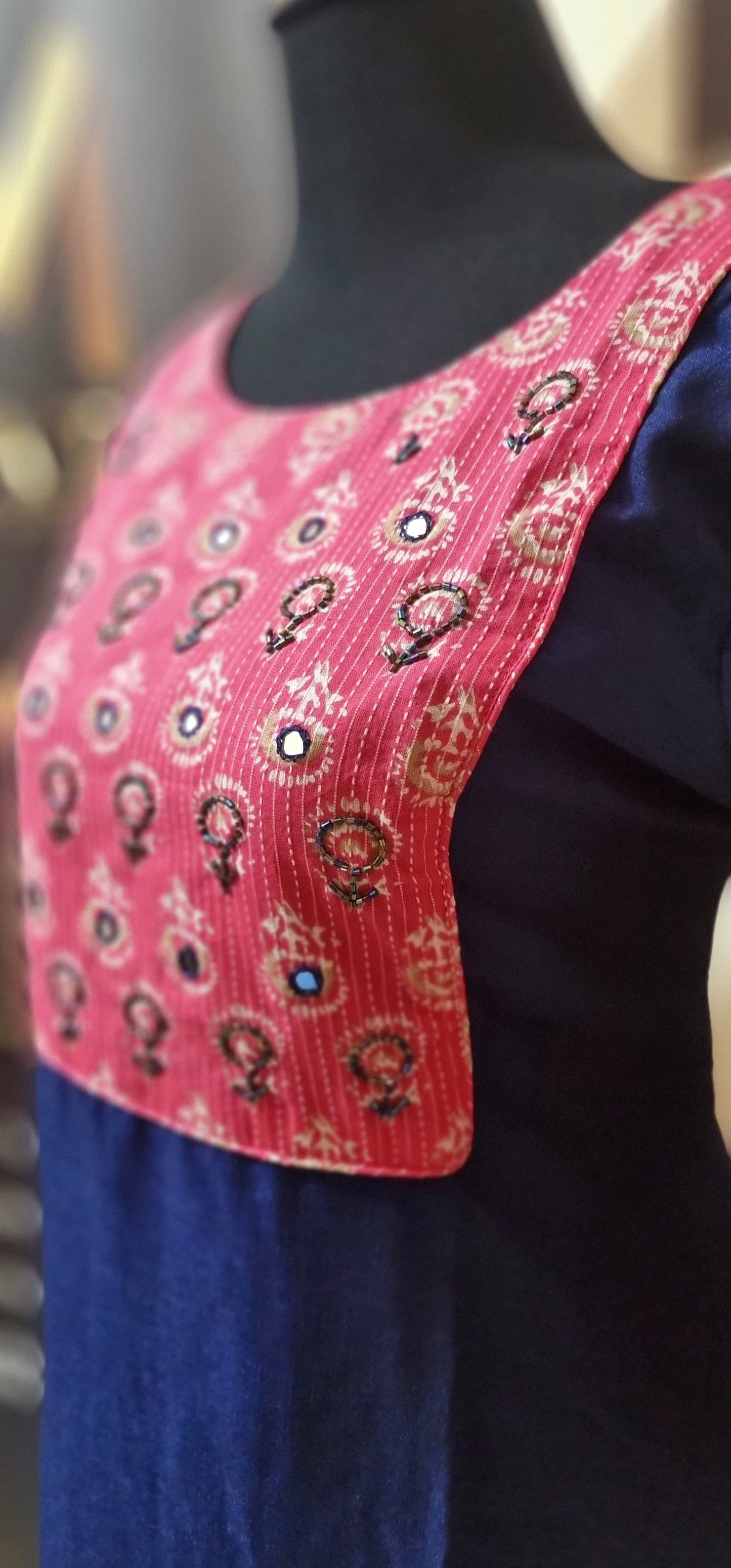 OS60 Beautiful Vichitra Silk Aline Top!!!