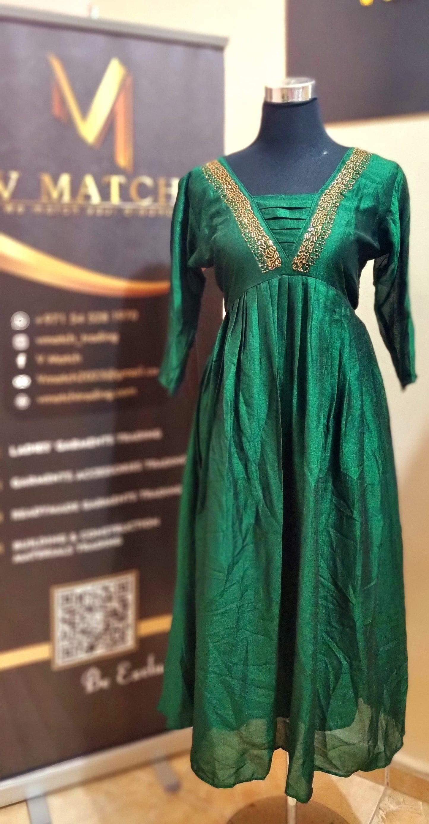 Beautiful Vichitra Silk Handworked Aline Top!!!