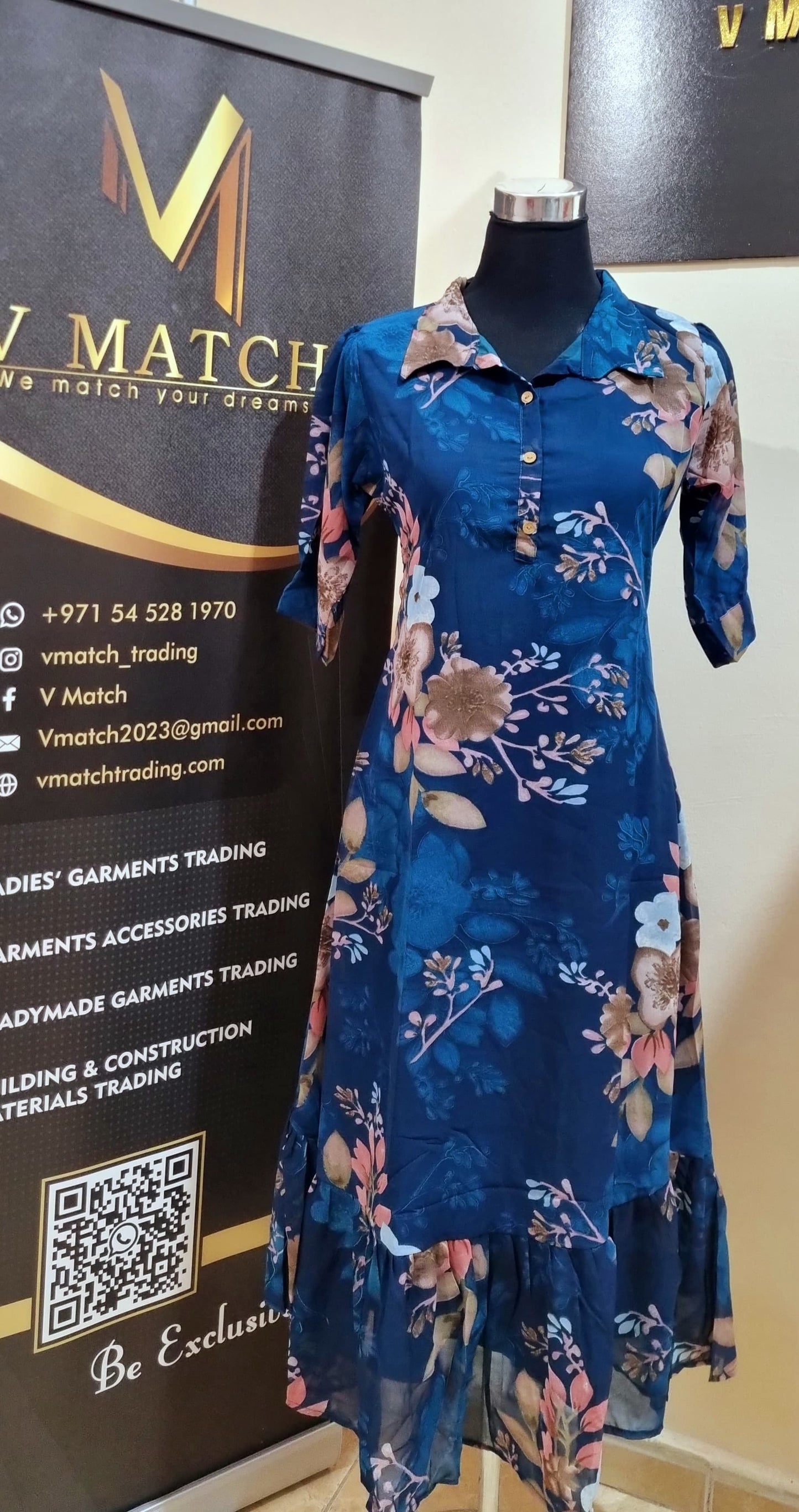 5JN24Georgette collar neck Frock