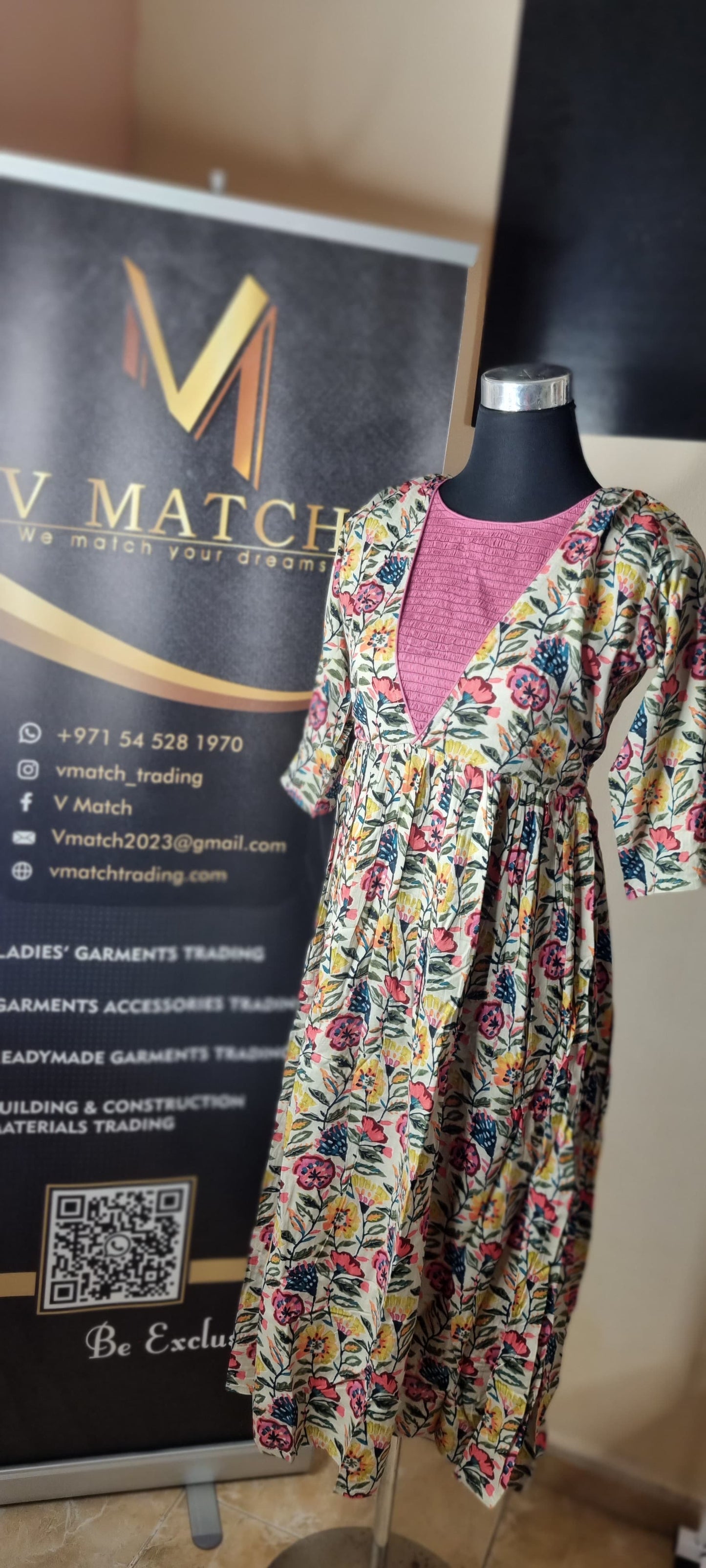 11SP24.Beautiful Rayon Frock with smoked Yoke!!