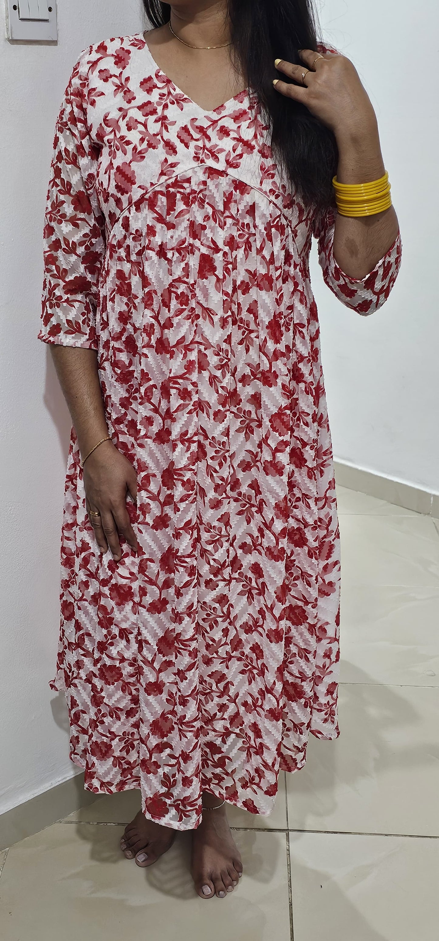 10NOV24.Beautiful Georgette Jacquard Aliya cut A line top!!!