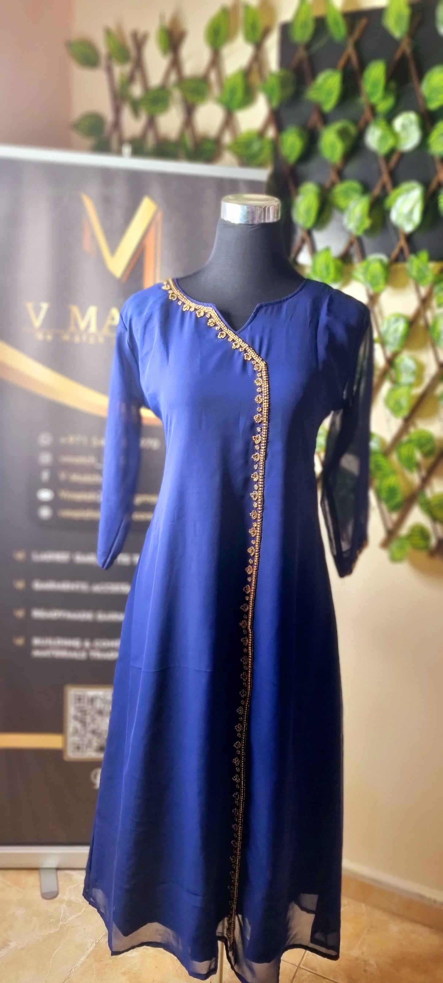 12NOV24.Beautiful Georgette A line top with heavy beads work !!!