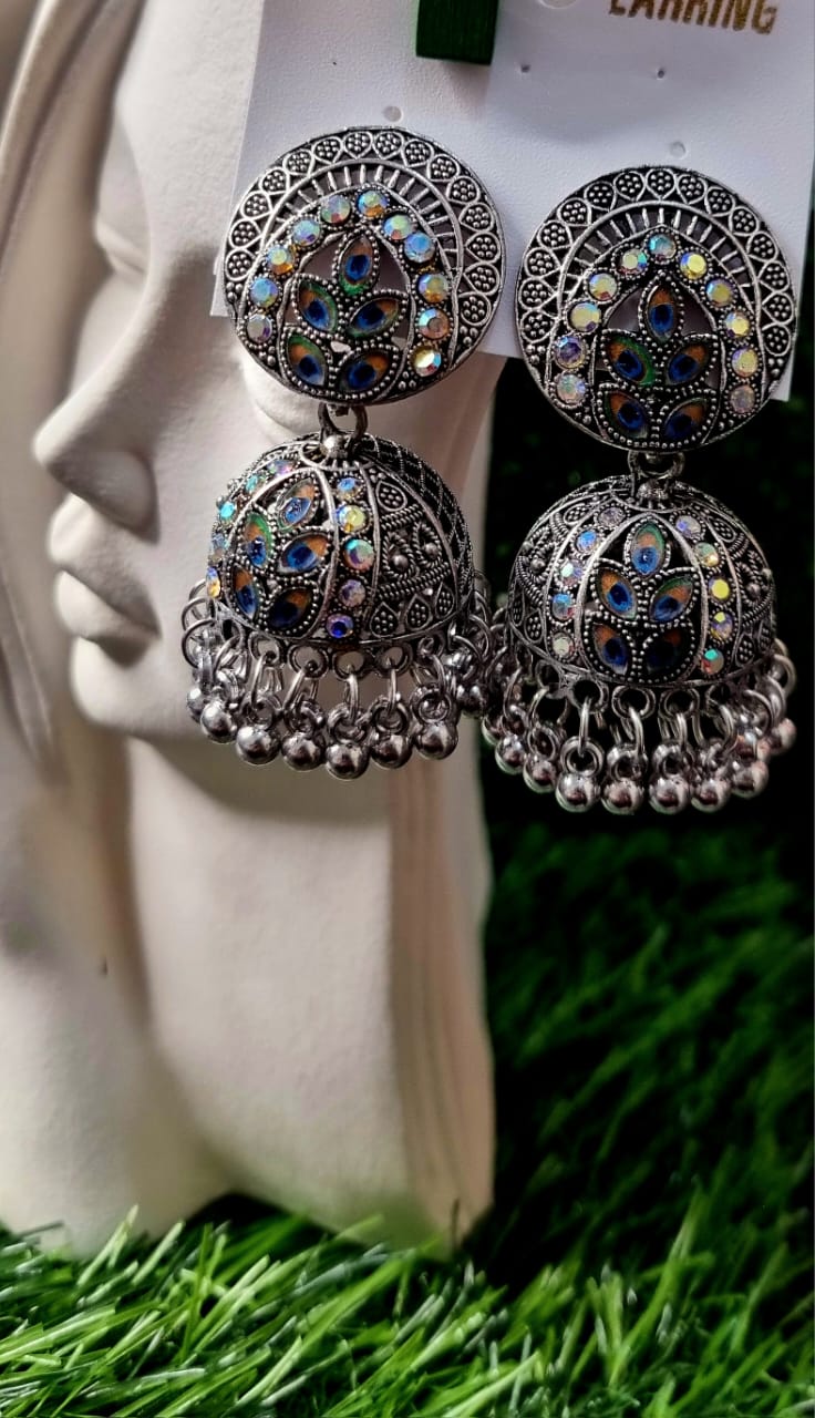 AC ER02. Classic Oxidised Silver Earring