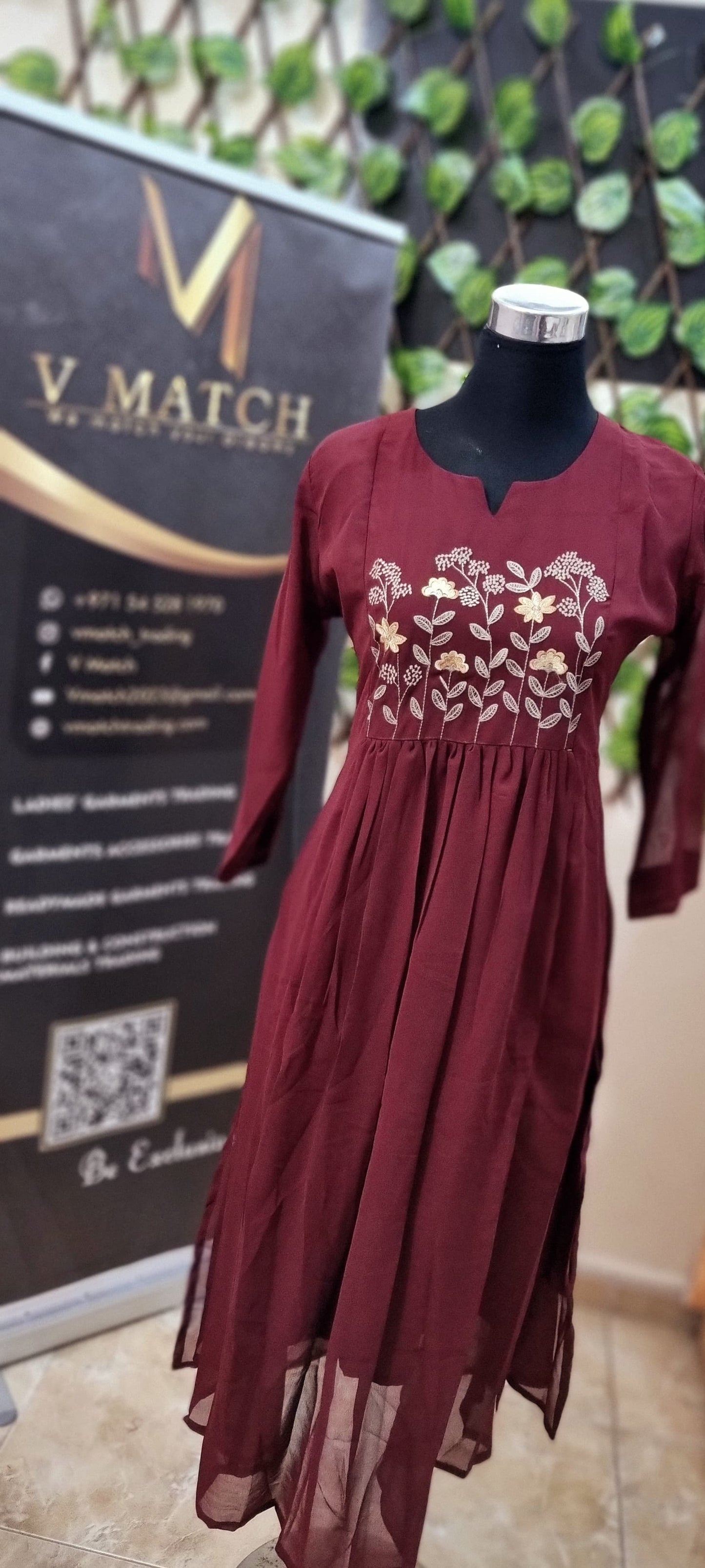 19FEB25. Beautiful Georgette Aline Top with Embroidery work on the Yoke.