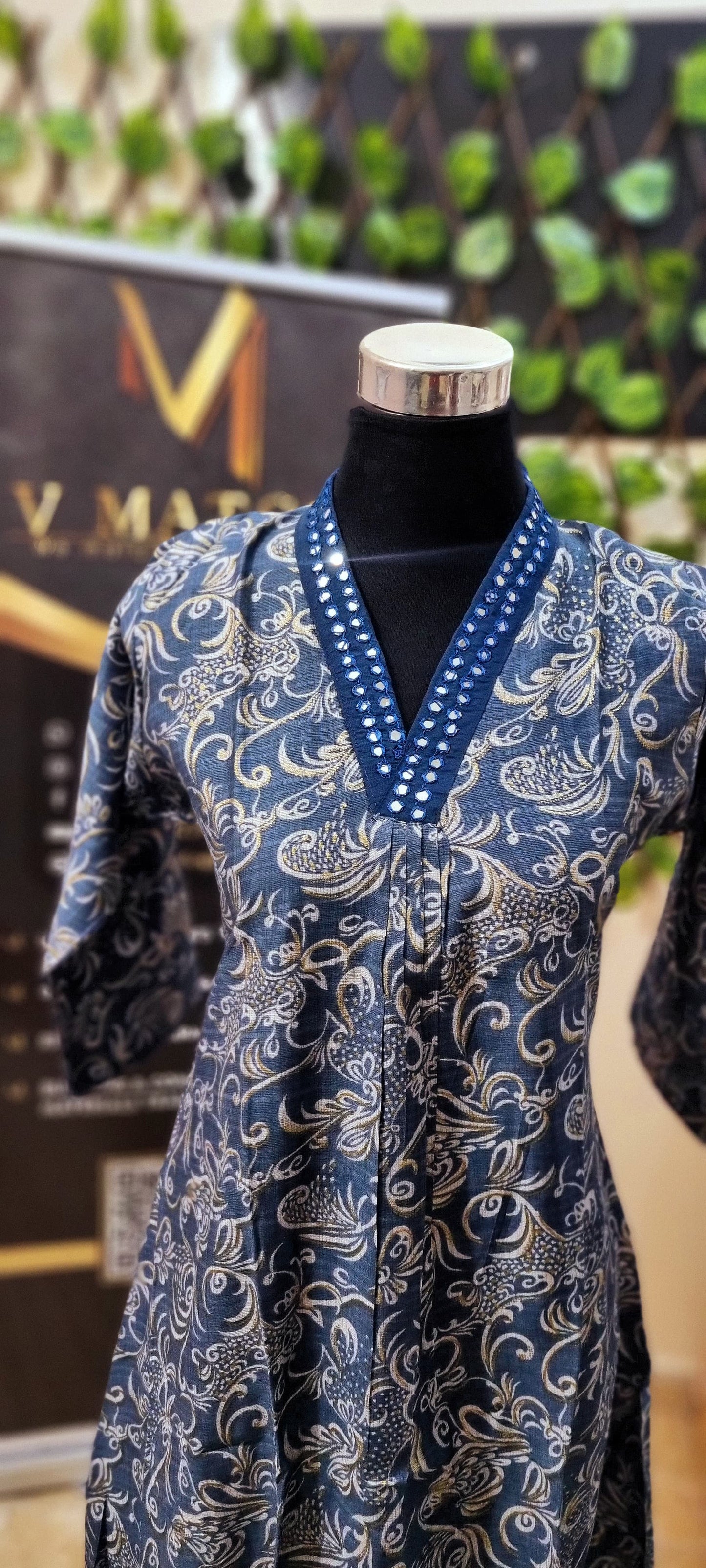 20APR25. Vartician Silk Aline 2 piece set(Top with Pant Set)