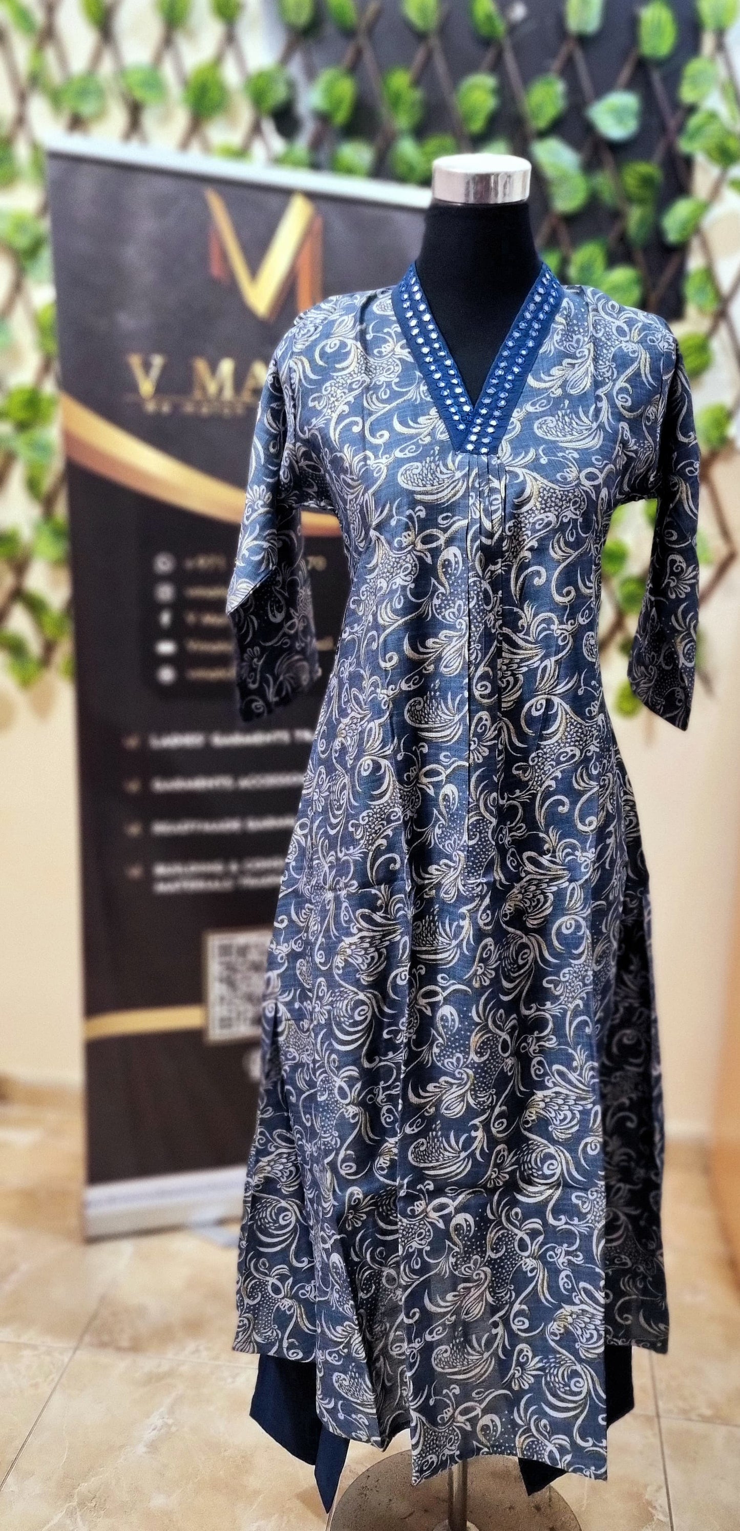 20APR25. Vartician Silk Aline 2 piece set(Top with Pant Set)