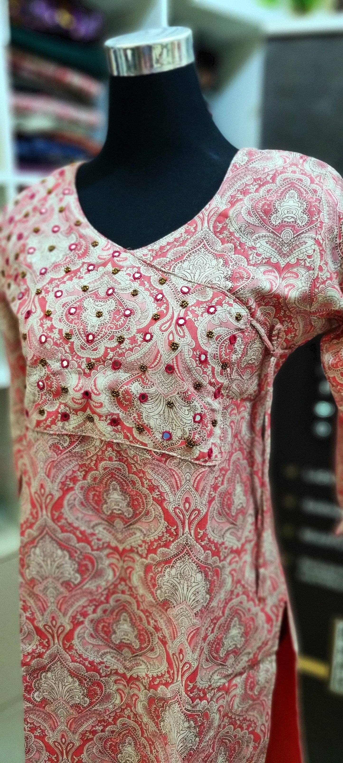 27APR25. Beautiful Cotton Slitted Top with Lining