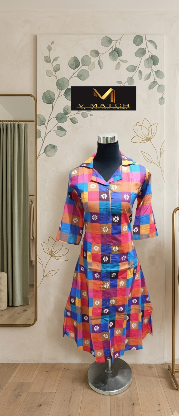 73426.Madras check Aline Top