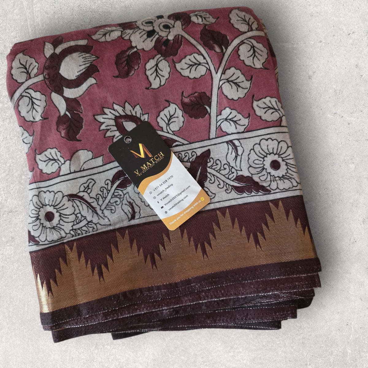 75426. Pen Kalamkari Mangalagiri Silk Saree
