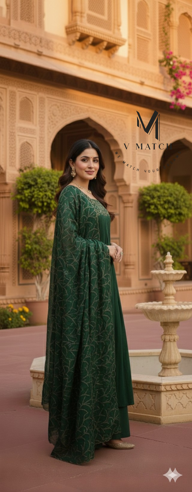 15226. Vichitra Silk 3 Piece Set.