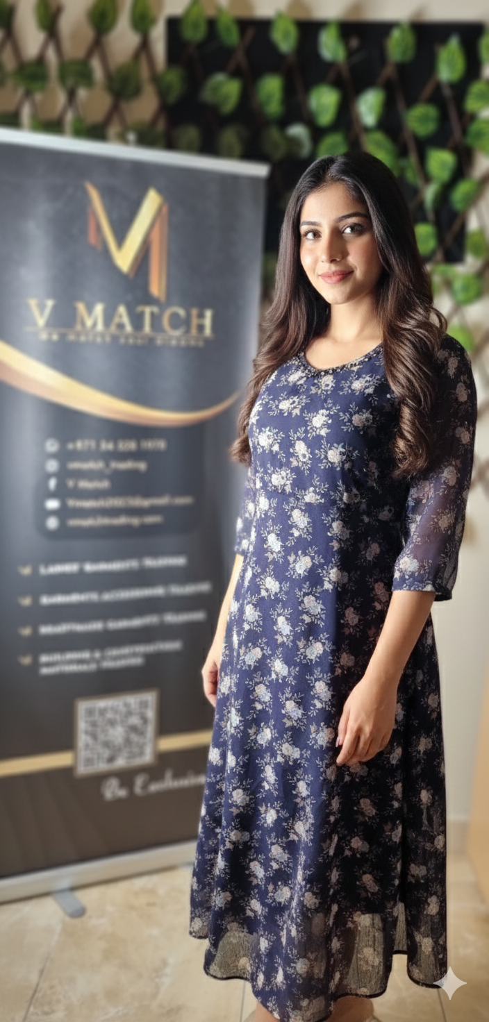 9JAN25.Beautiful Floral Printed Georgette Frock!!!