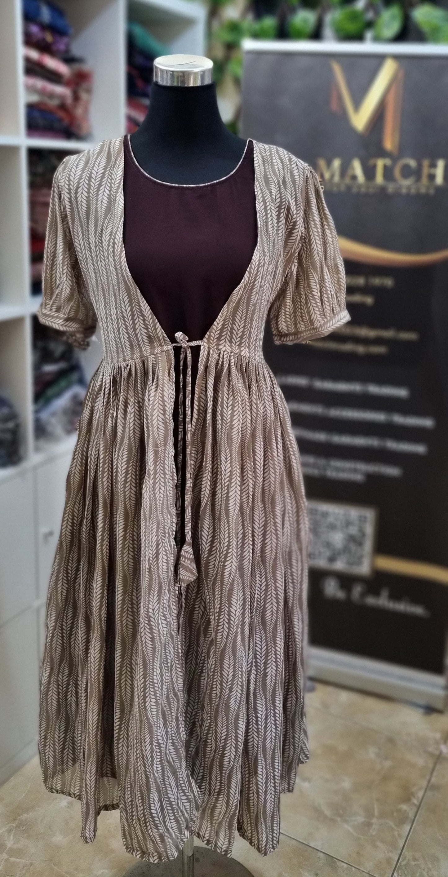 21MY25. Georgette Attached Jacket Style Frock