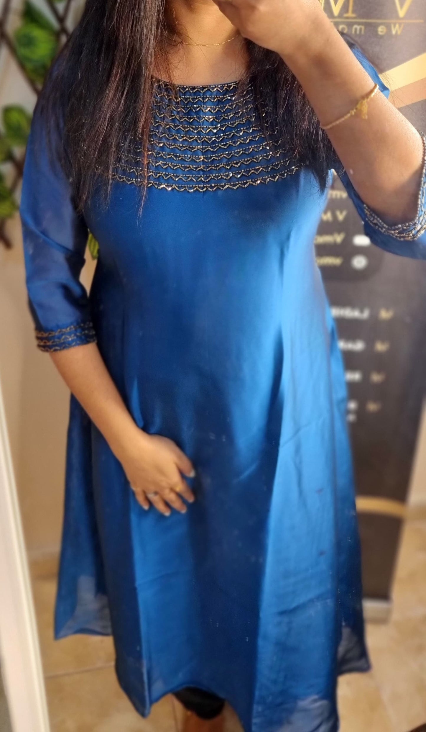 16JAN25.
Beautiful Georgette Silk A line Top with Dupatta !!!