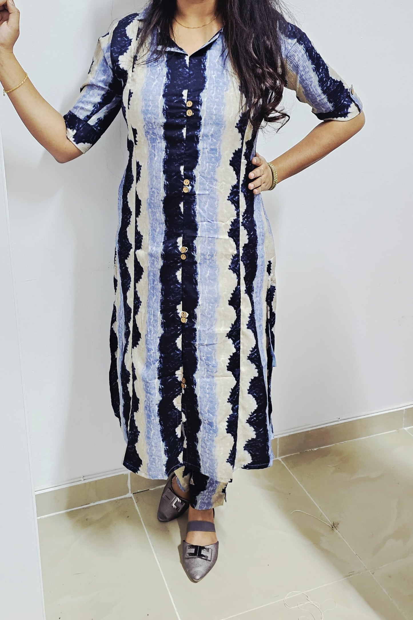 08MY25. Imported Fabric Popcorn Co-ord Set