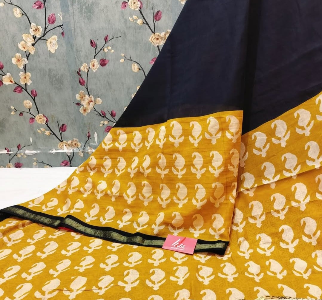 01SR25. Chanderi Cotton Saree.