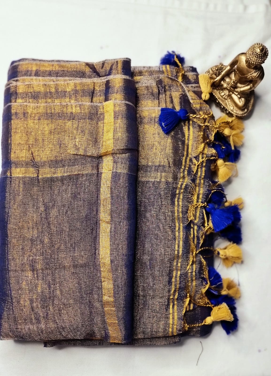 24AUG25. Tissue Linen Saree