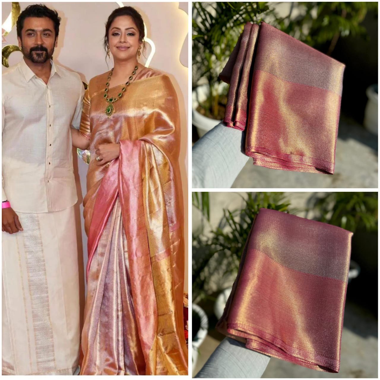 02SR25.Jothika Inspired Tissue Silk Saree.