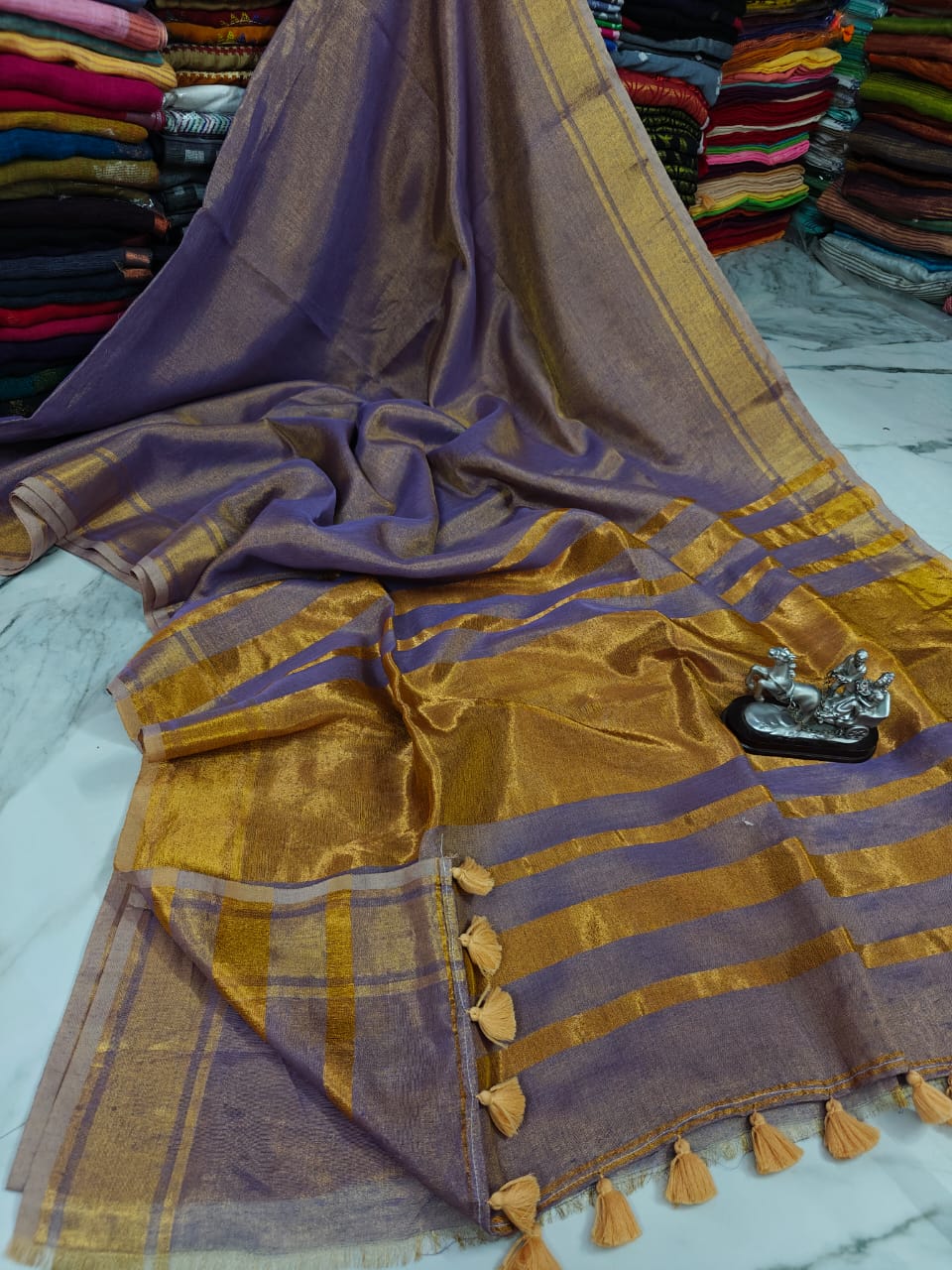 24AUG25. Tissue Linen Saree