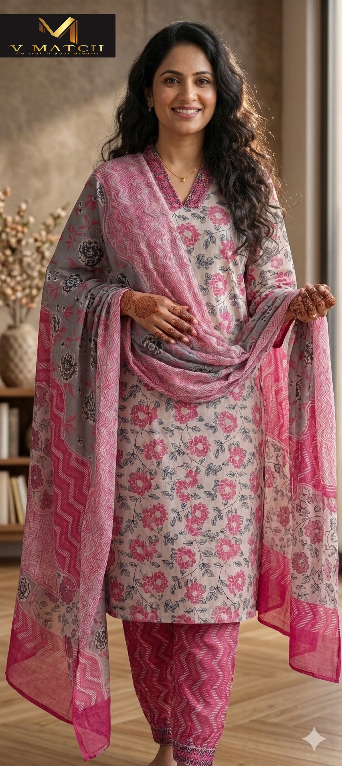 32226. Cotton Slitted 3 Piece Set.