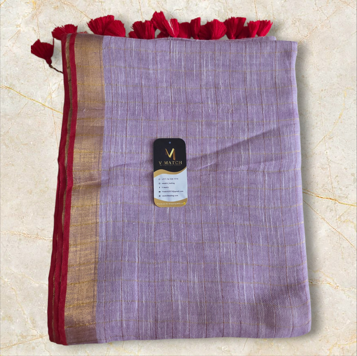 OS115. Linen Check Saree.