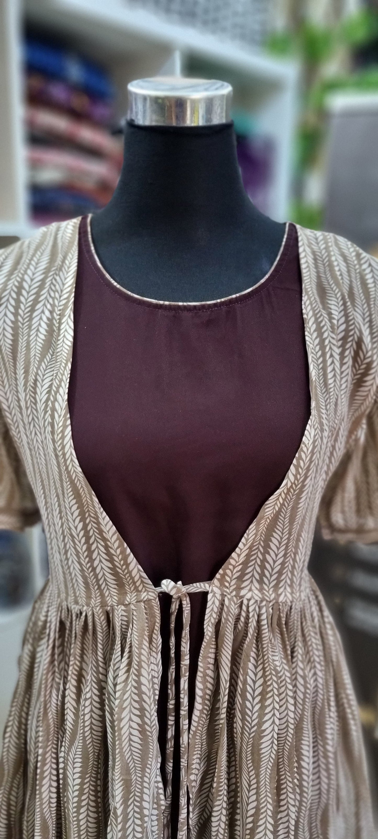 21MY25. Georgette Attached Jacket Style Frock
