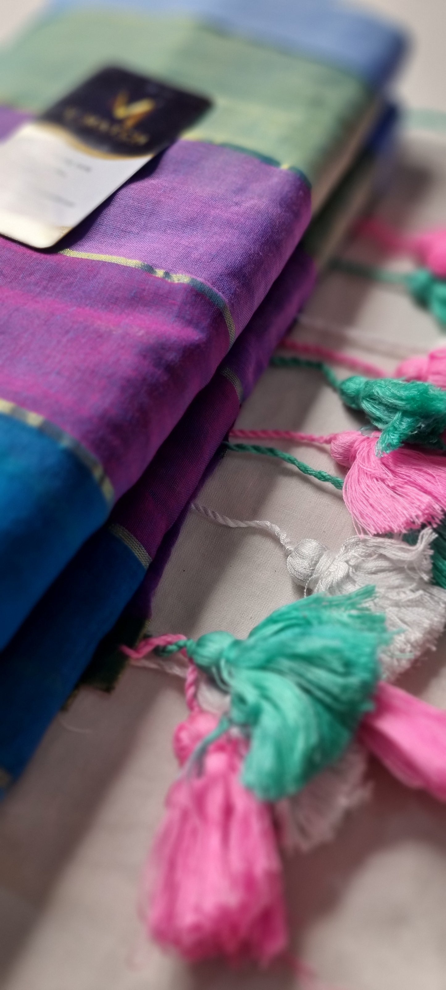 44AUG25.Rainbow Mulcotton Saree