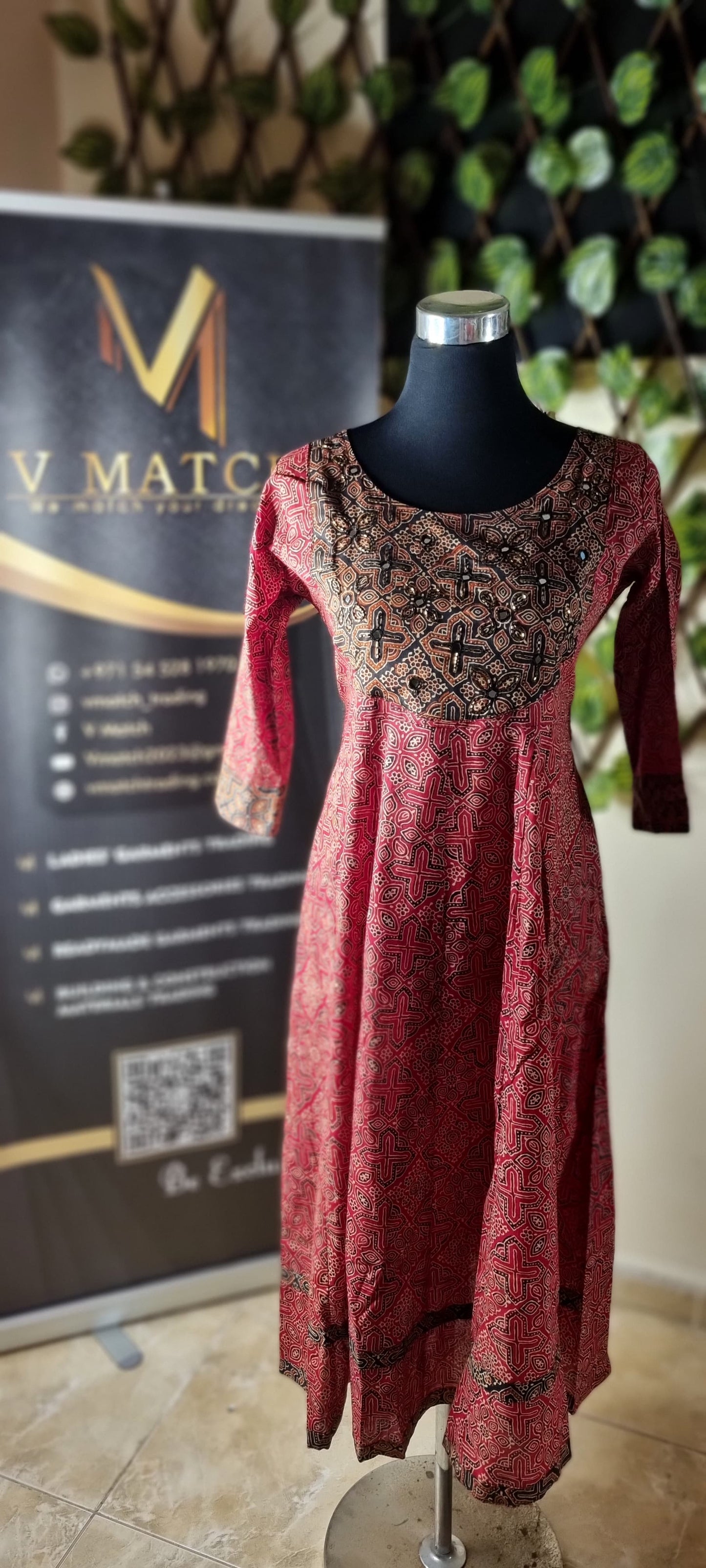 20NOV24.Beautiful Cotton Ajrakh A Line Top!!!