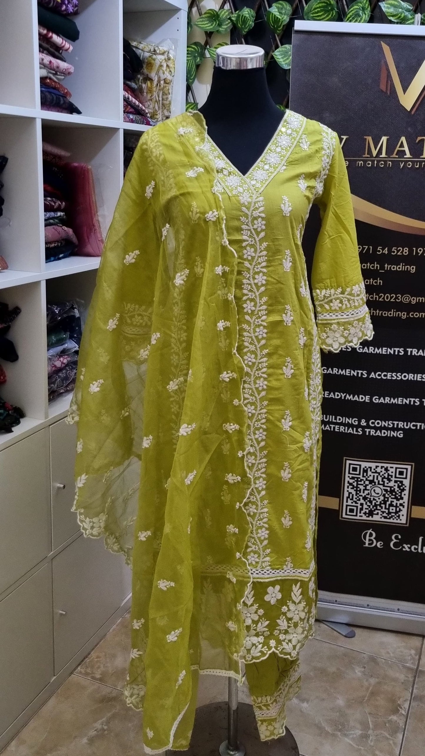 13MY25. Cotton Chikankari 3 piece Set