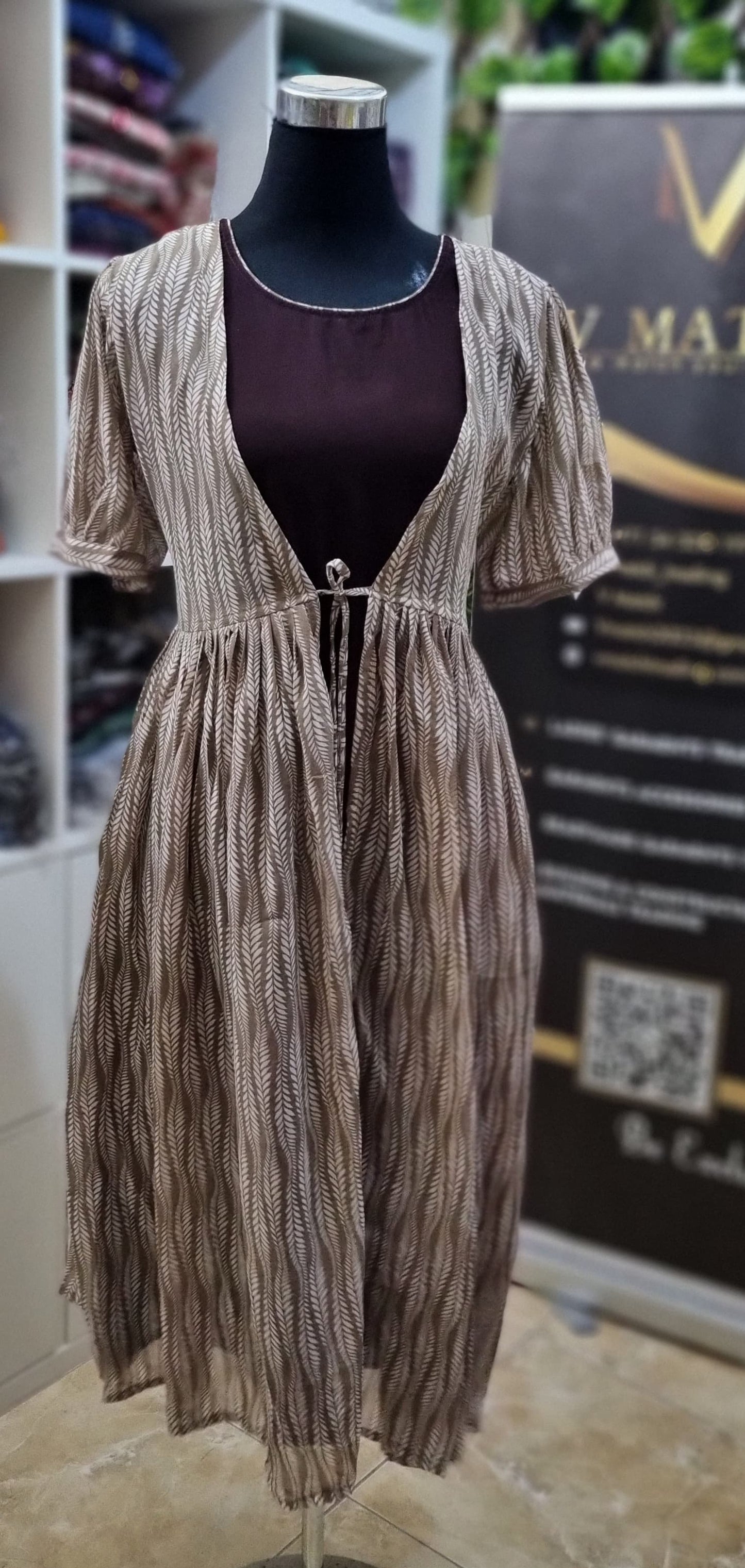 21MY25. Georgette Attached Jacket Style Frock