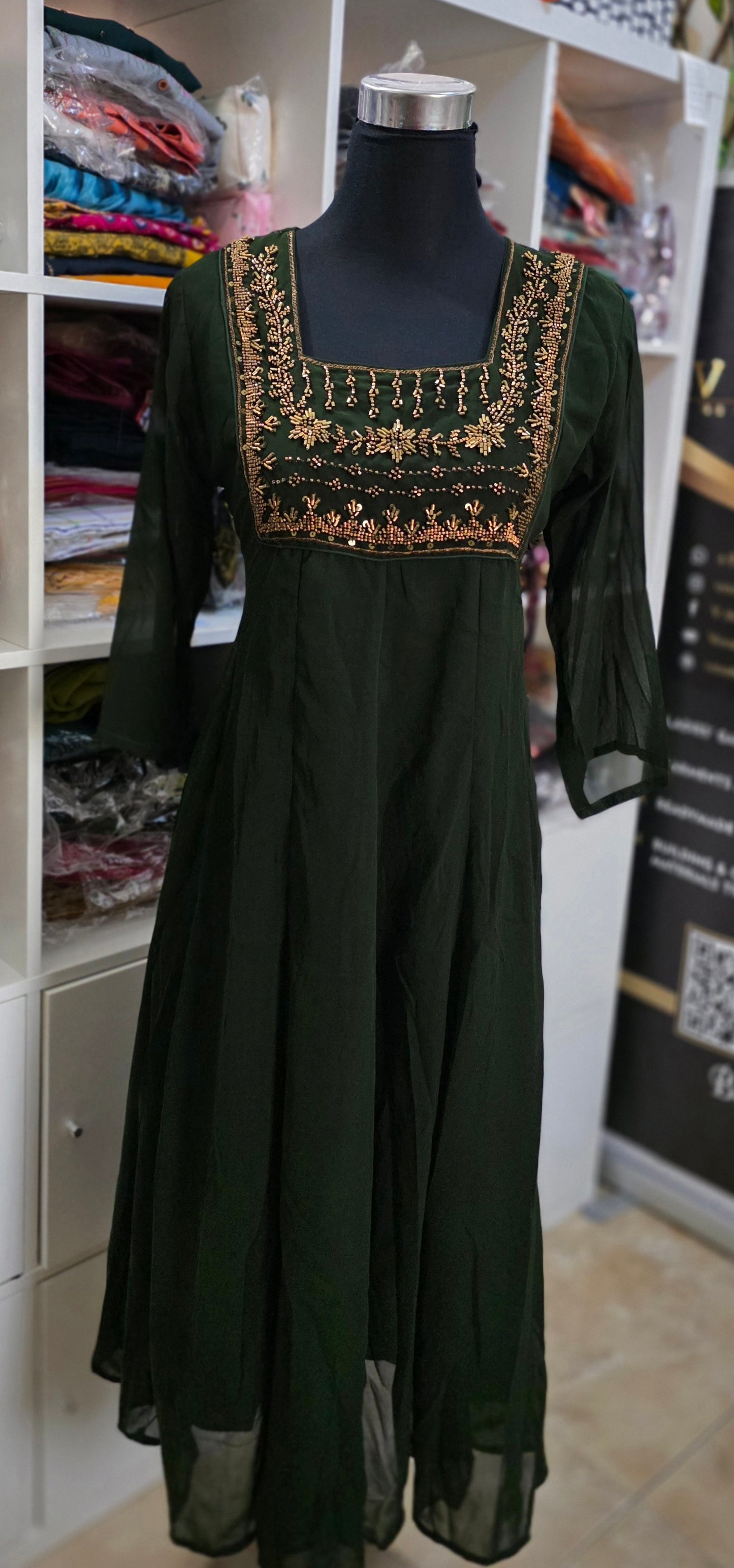 01226. Georgette Party wear PanelCut Top.