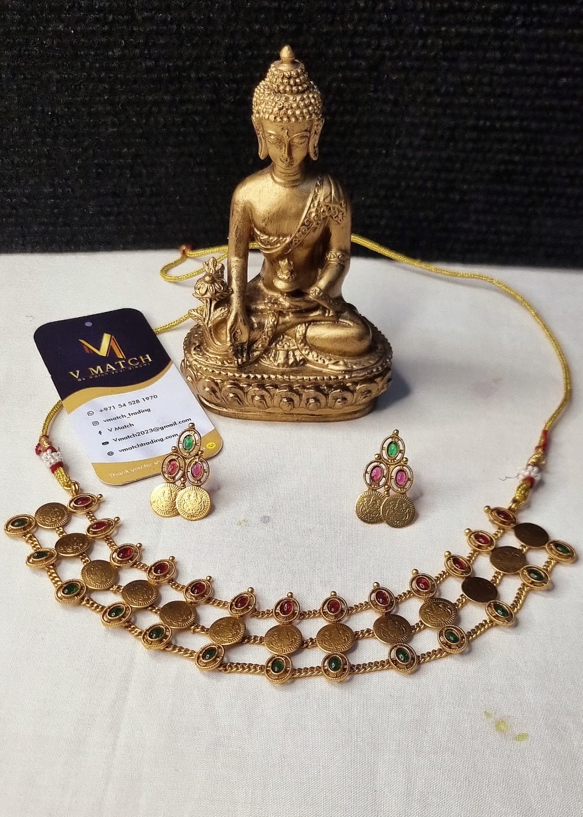 AC23SET. Temple Coin Necklace Set.