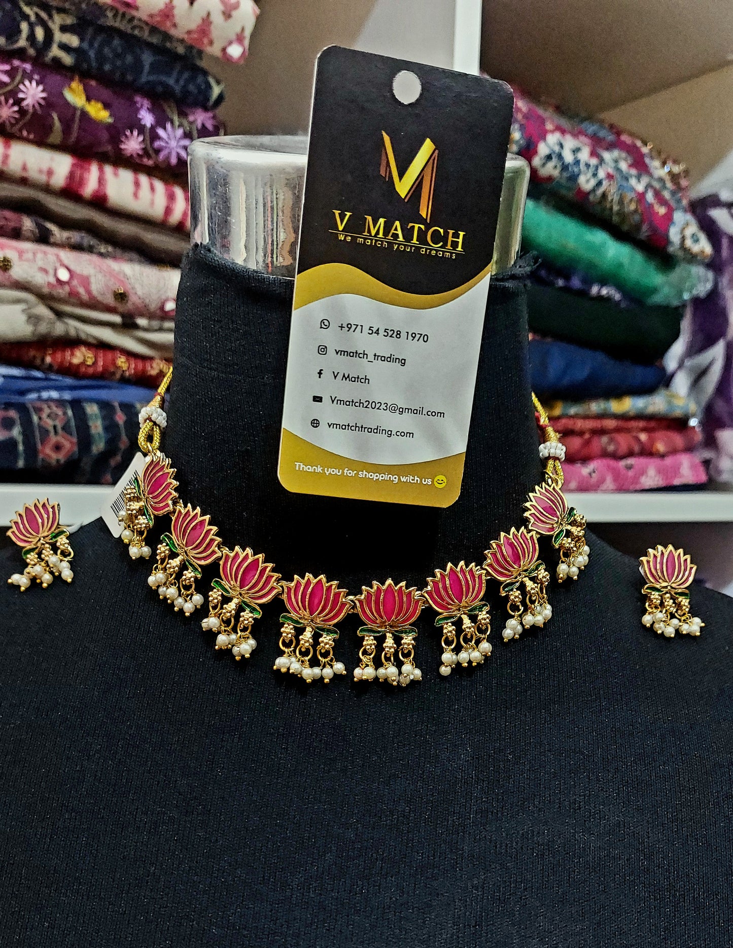 AC4SET Bloom with elegance stunning lotus Necklace set is perfect to complete your festive or ethnic look