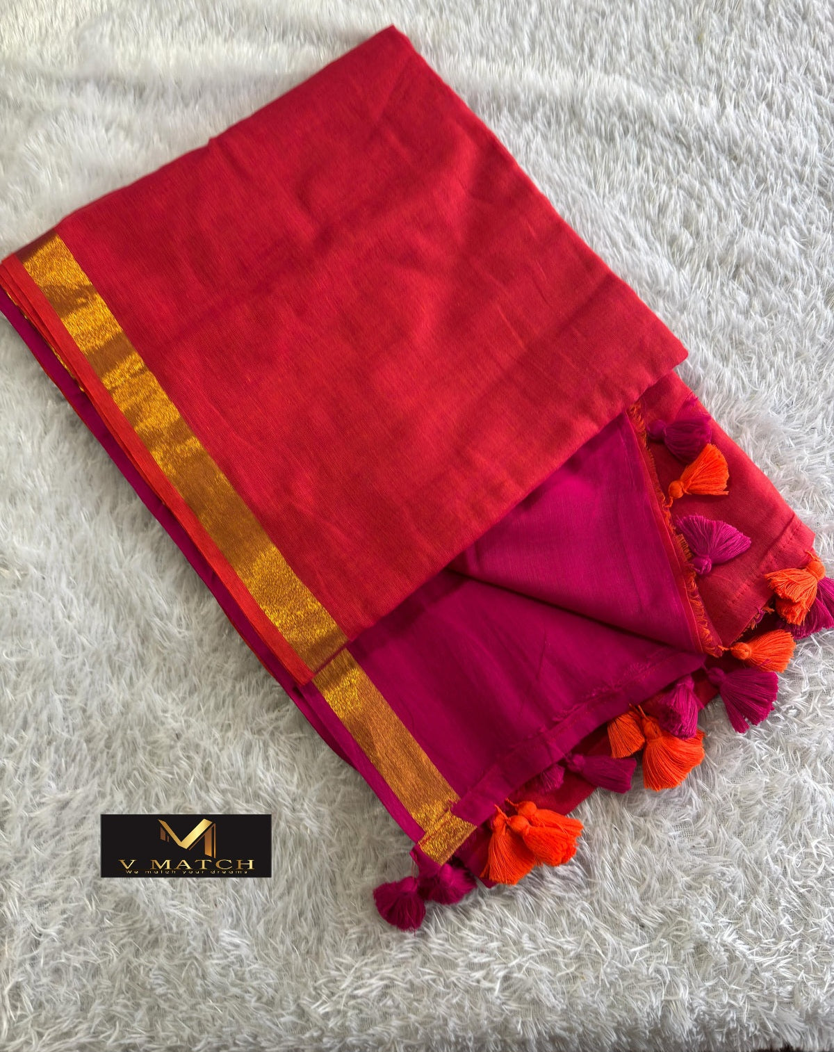 71926. Mulcotton double shaded Saree.