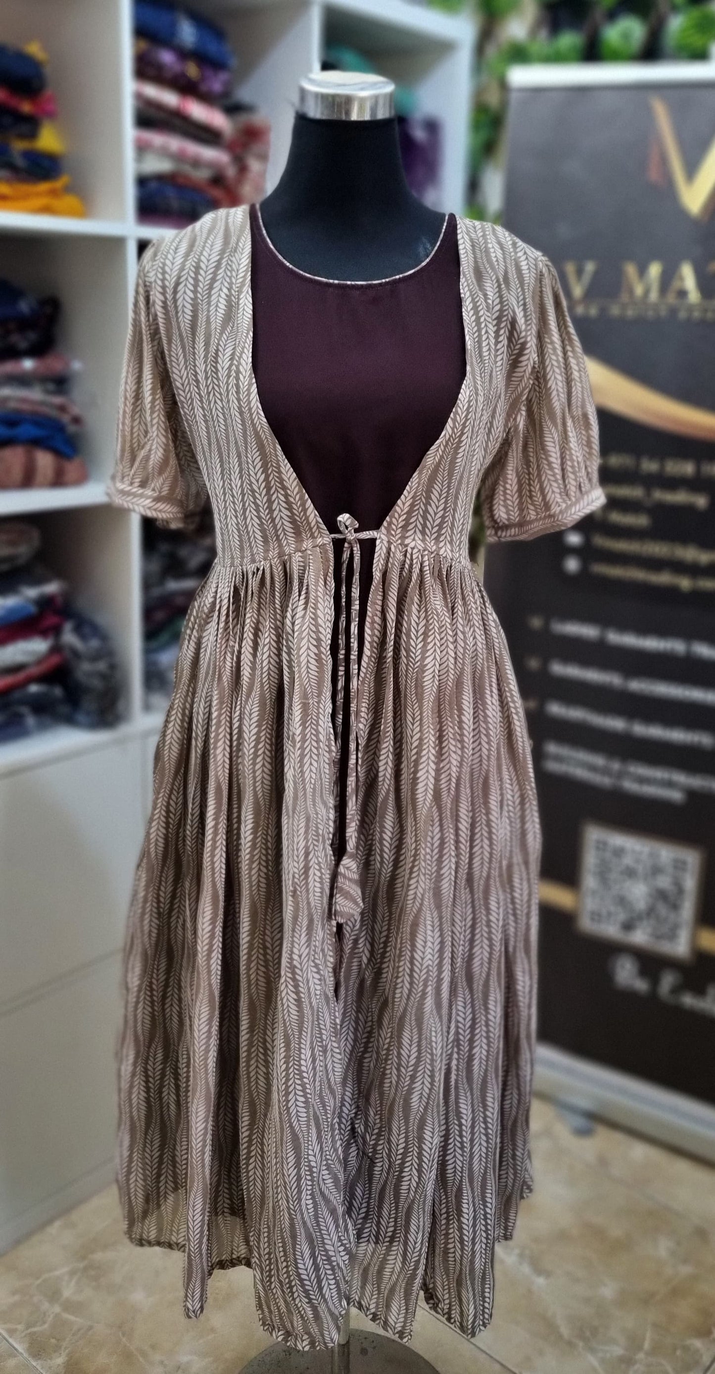 21MY25. Georgette Attached Jacket Style Frock
