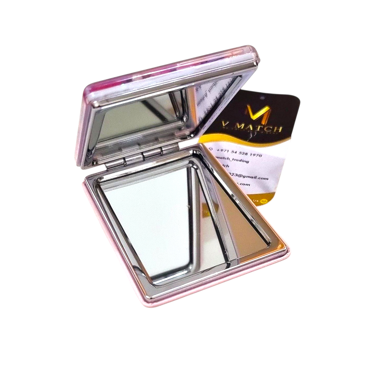 02AC25.Portable Makeup Mirror 2 pcs square makeup mirror double side mirror cosmetic mirror small gift cute Portable Vanity Mirror