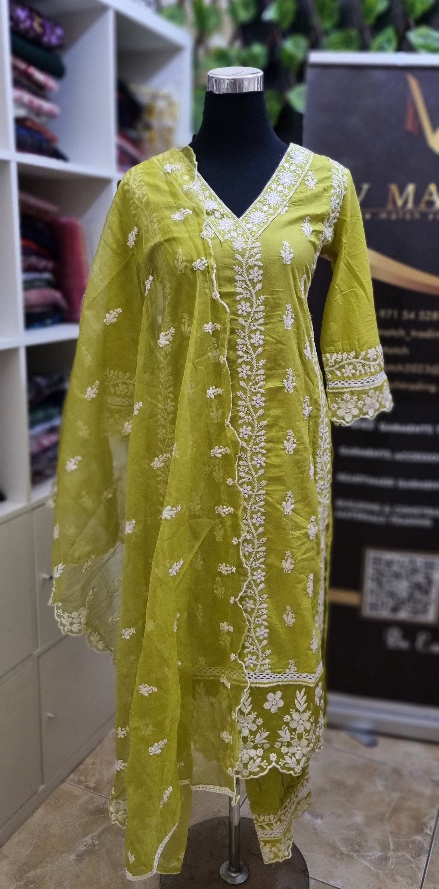 13MY25. Cotton Chikankari 3 piece Set