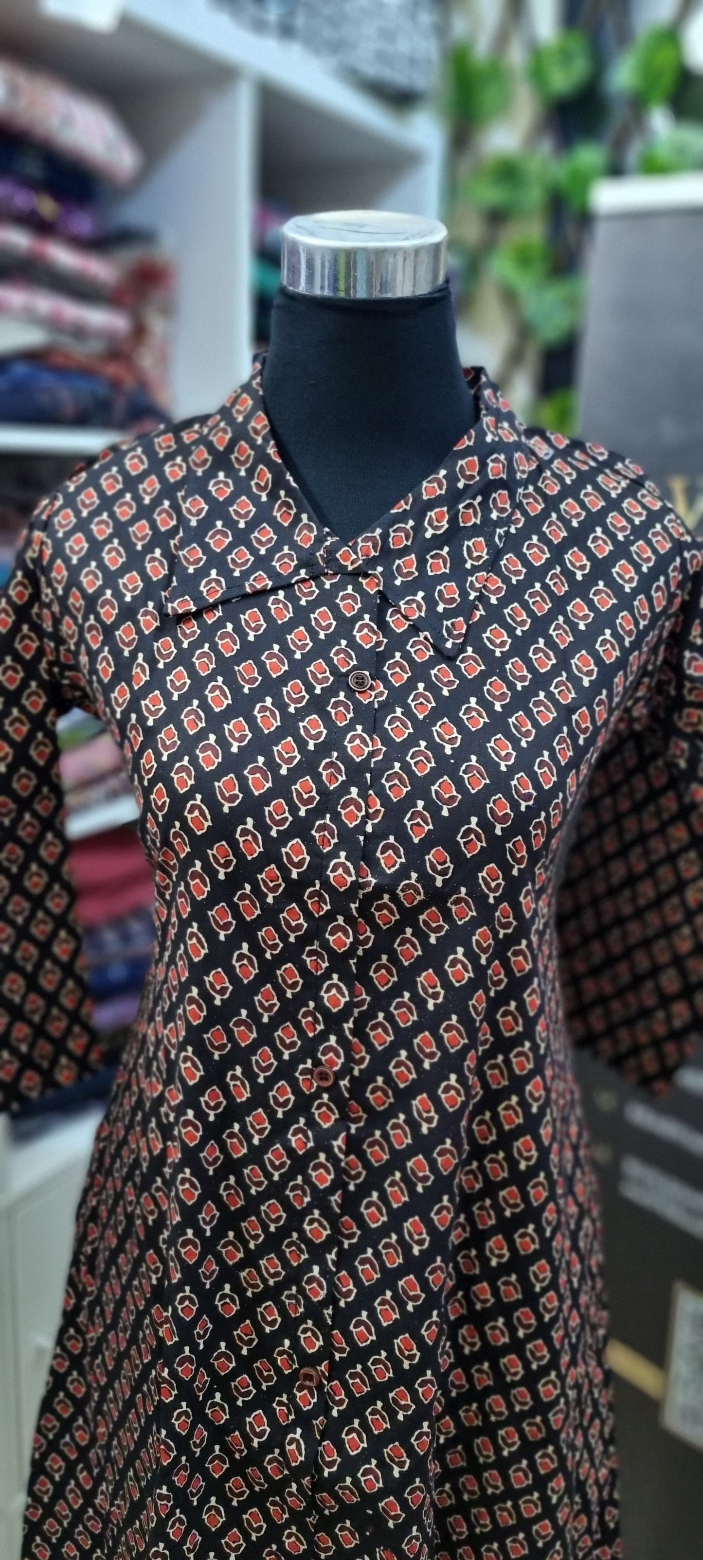 27MY25.Pure Cotton A-line Top with 2 Side Pocket.