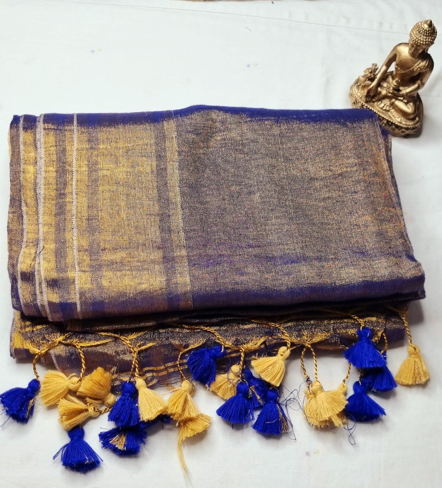 24AUG25. Tissue Linen Saree