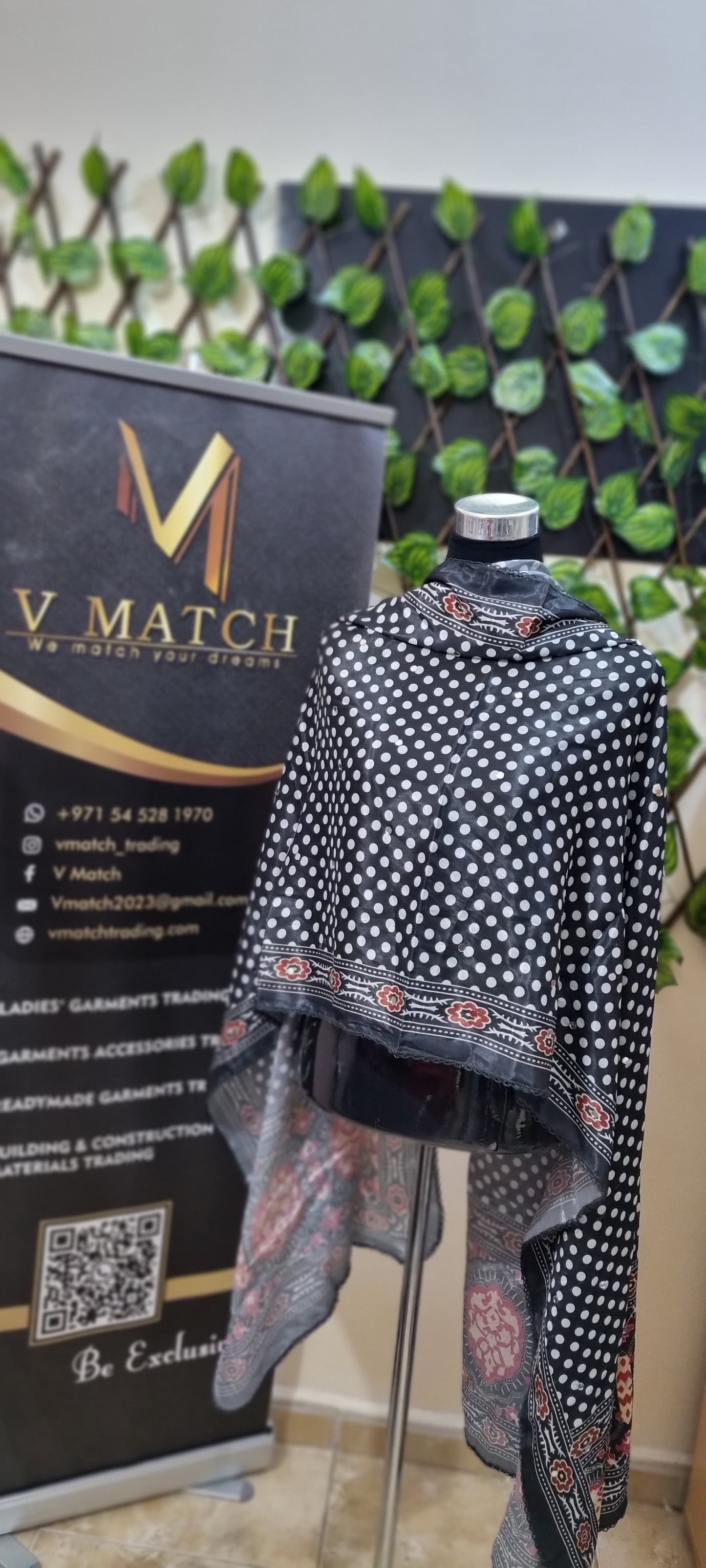 19Jan25. Semi modal Dupatta with mirror work.