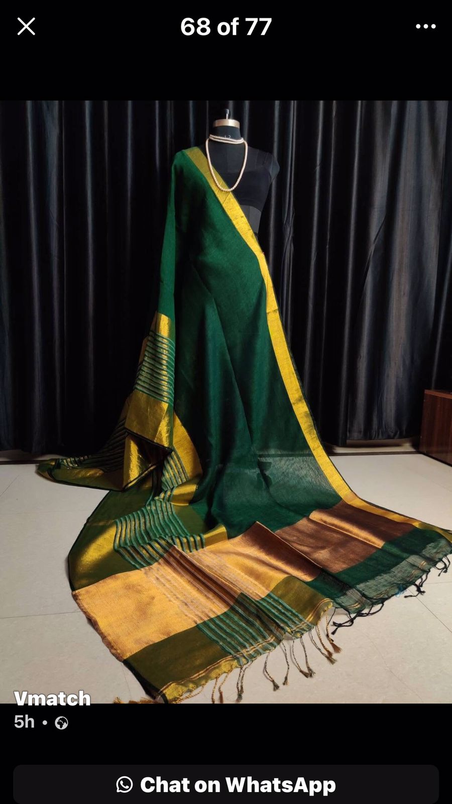 2AUG25. 120 Count Pure Linen Saree.