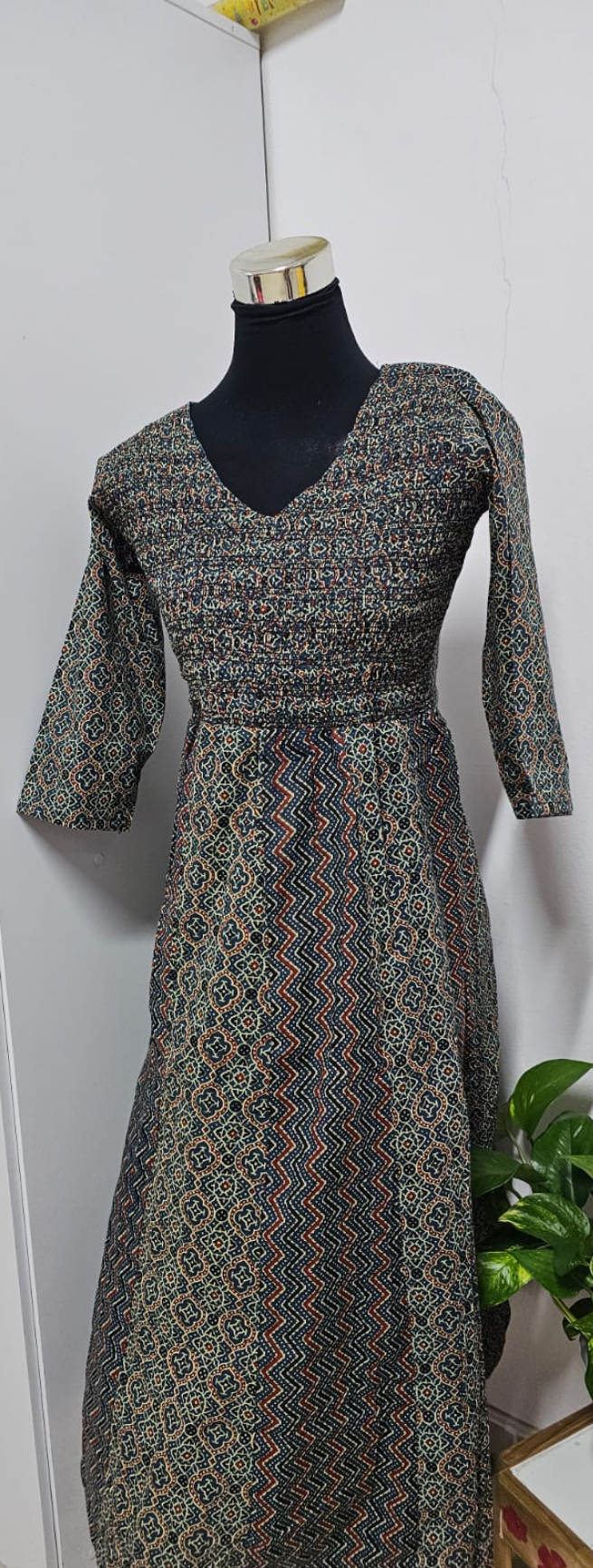 28APR25. Cotton Frock with Smokey Yoke