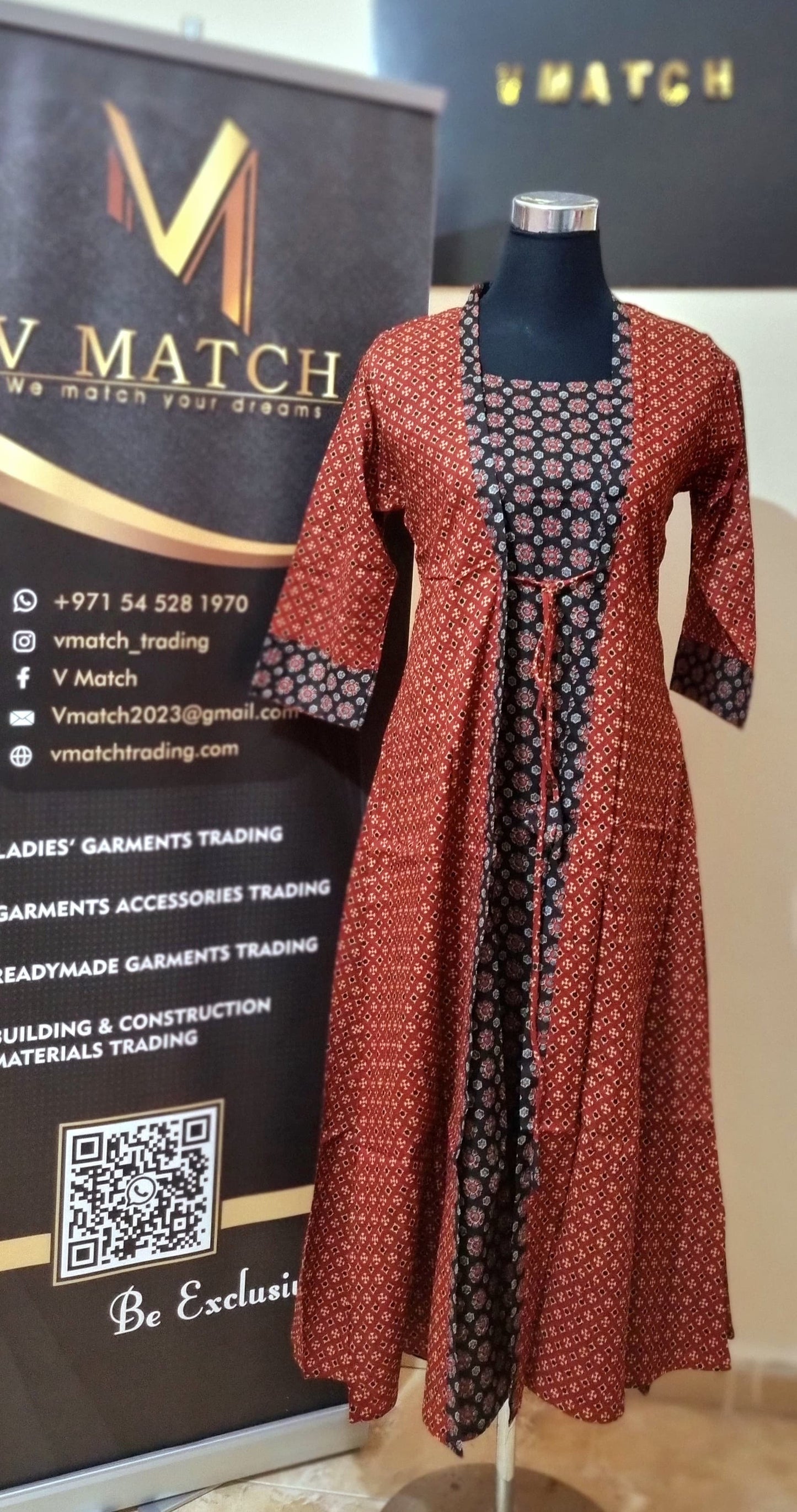 Beautiful Ajrakh Hand Block Printed Jacket Style Dress on Natural Cotton!!!