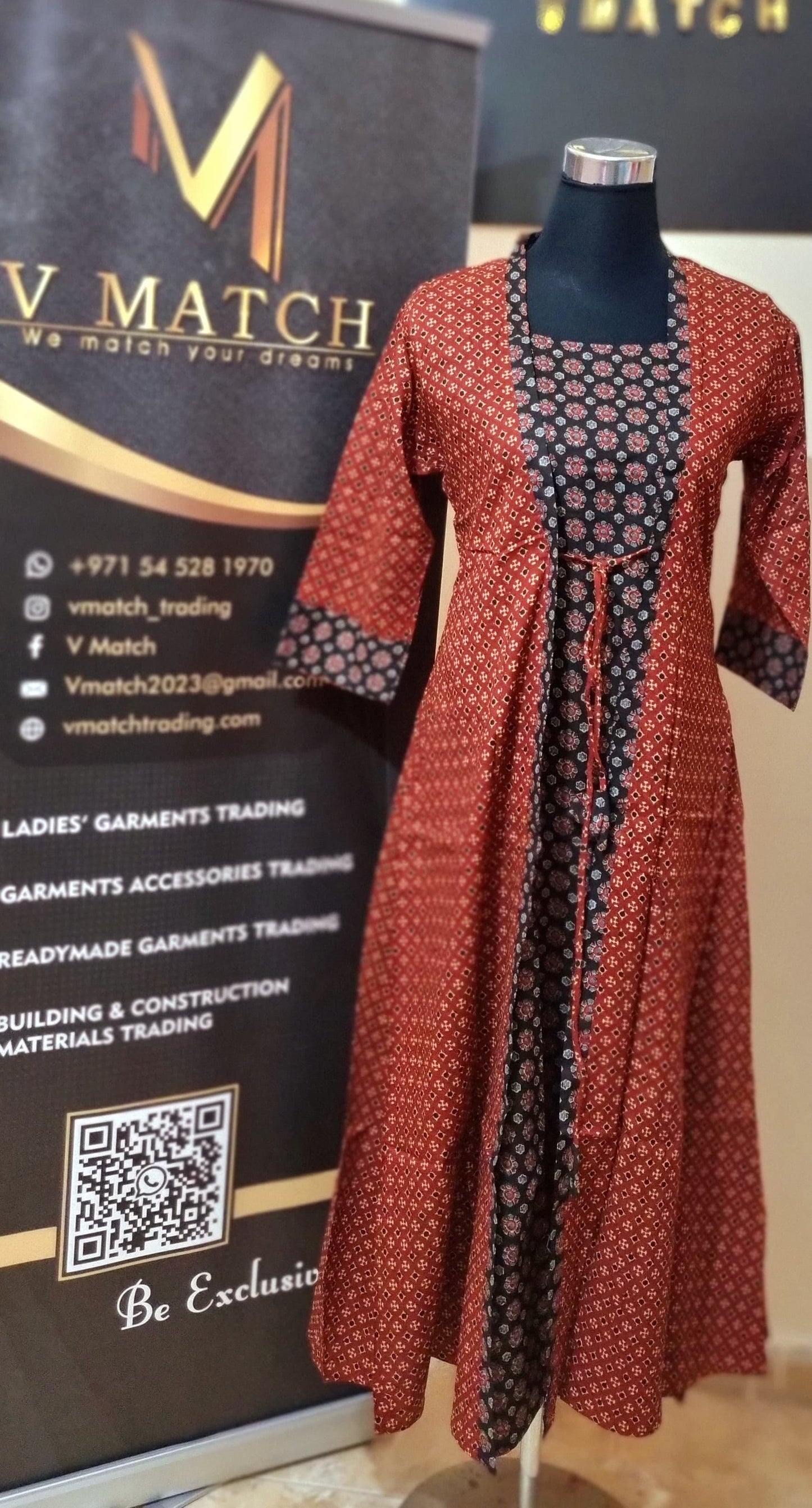 Beautiful Ajrakh Hand Block Printed Jacket Style Dress on Natural Cotton!!!