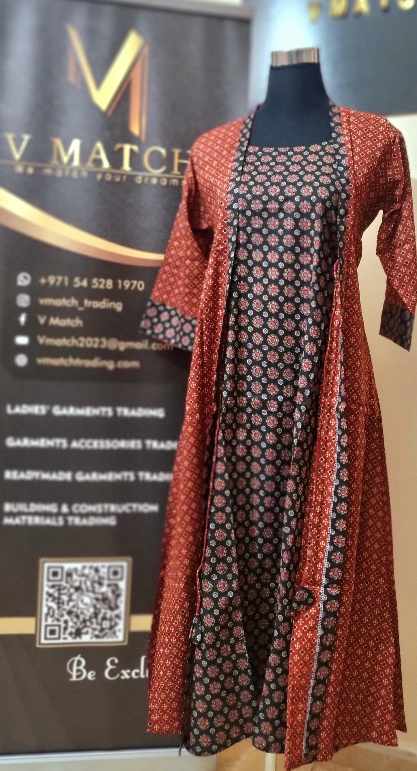 Beautiful Ajrakh Hand Block Printed Jacket Style Dress on Natural Cotton!!!