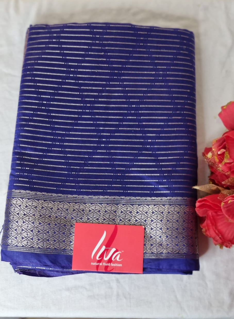 Beautiful Maheswari checks designer saree with attached Blouse Piece!!!